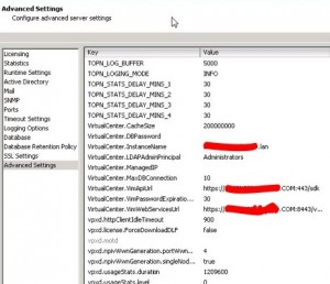 vCenter Advanced Settings